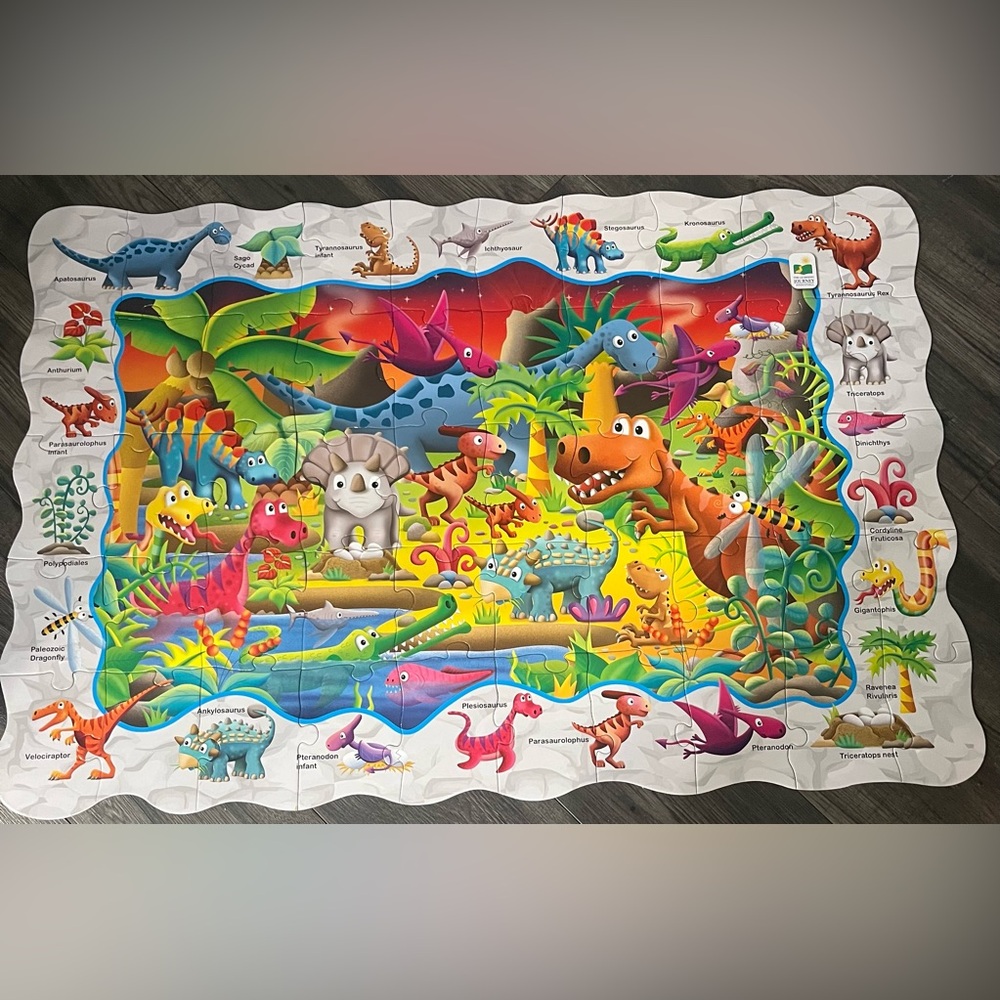 Colorful Dinosaur Puzzle for Kids 
50 pieces
